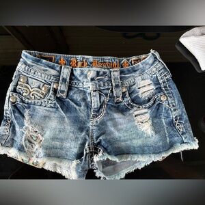 Rock Revival Blue Distressed Jean Shorts
